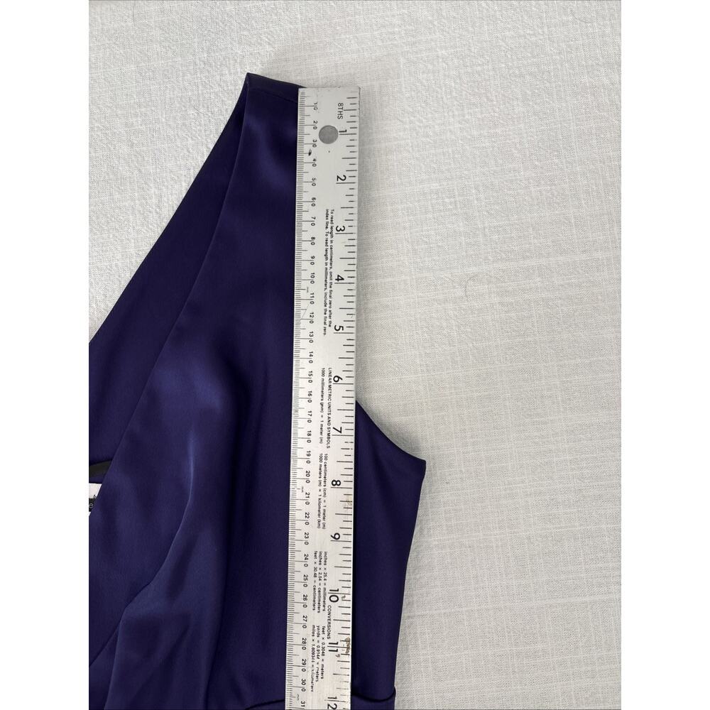 Calvin Klein Royal Purple Dark Romantic Whimsigoth Satin Ruched Stretch Dress 6 - Picture 9 of 14